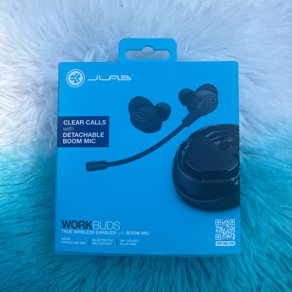 NEW- JLabs WorkBuds True Wireless Earbuds with Boom Mic